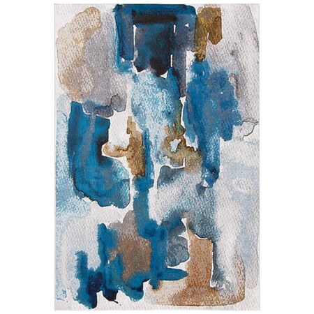 Safavieh 4 x 6 ft. Aria Rectangle Power Loomed Rug Ivory & Navy ARA110M-4